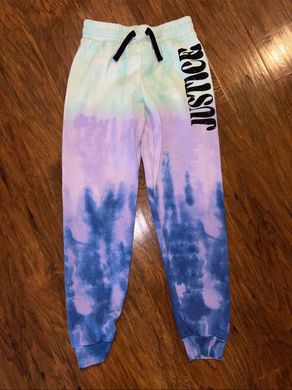 Justice Tie-Dye Joggers in Purple, Blue & Mint Youth M